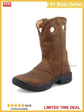Twisted X Western Work Boot 9" Pull On Leather Round Toe